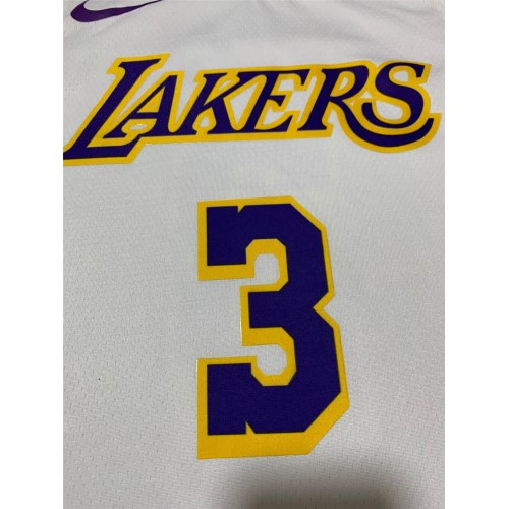 Men's Los Angeles Lakers Anthony Davis #3 White Swingman Jersey - Association Edition-Pro Kit Vault | Brand New 26/27 Sports Jerseys
